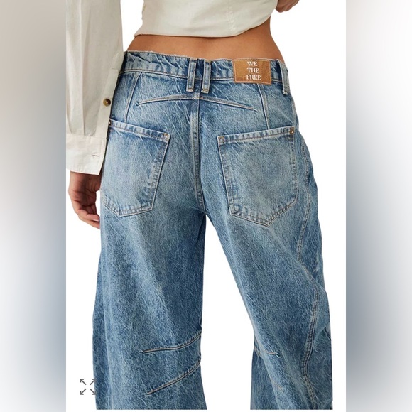We The Free Good Luck Mid Rise Barrel Jeans in Ultra Light Beam Size 27 - Picture 9 of 15